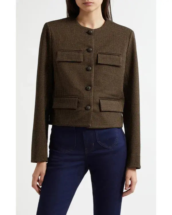 Owning Manhattan S02 Chloe Tucker Brown Checkered Jacket WorthVee