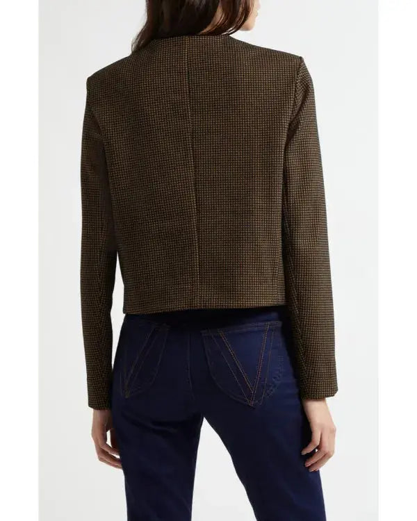Owning Manhattan S02 Chloe Tucker Brown Checkered Jacket WorthVee