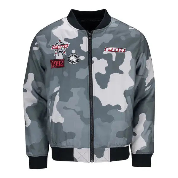 PBR Camo Bomber Jacket - Silver and White WorthVee