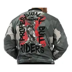 PBR Camo Bomber Jacket - Silver and White WorthVee