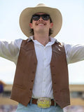 PBR Texas Rattlers Brown Leather Vest WorthVee