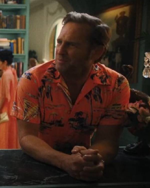 Palm Royale S02 Josh Lucas Orange Hawaiian Shirt