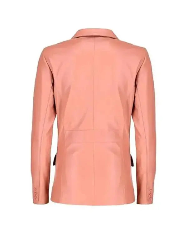 Pastel Pink Leather Blazer WorthVee