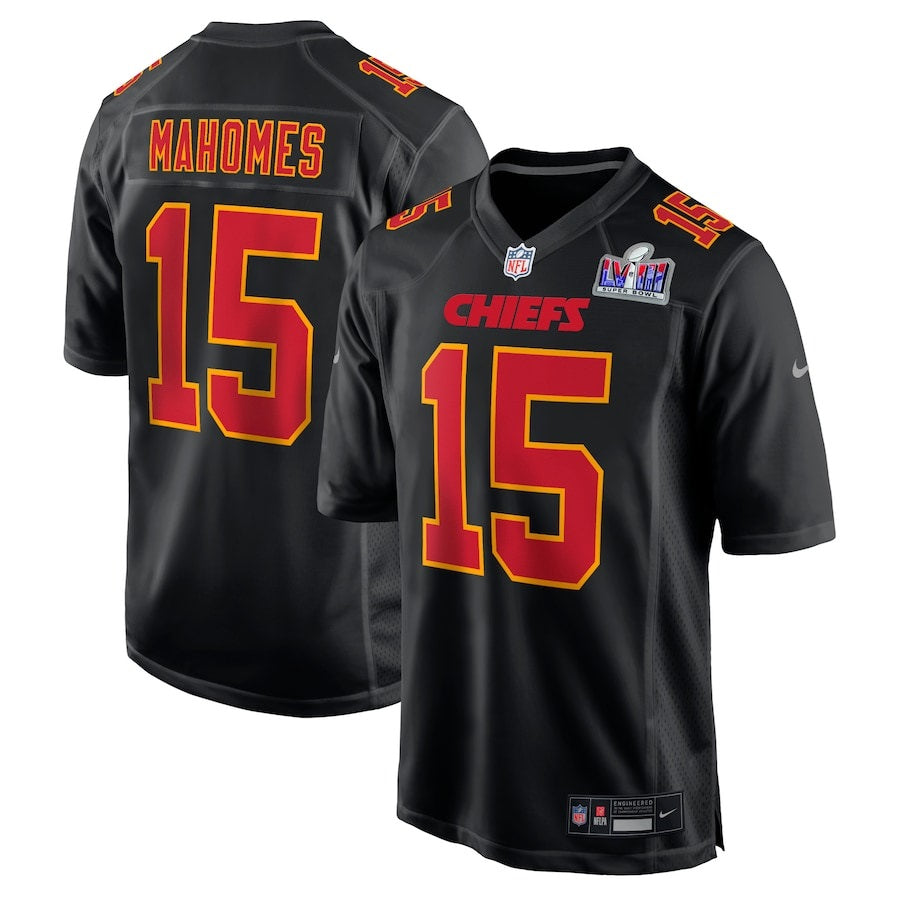 Patrick Mahomes Black Kansas City Chiefs Super Bowl LVIII Game Jersey WorthVee