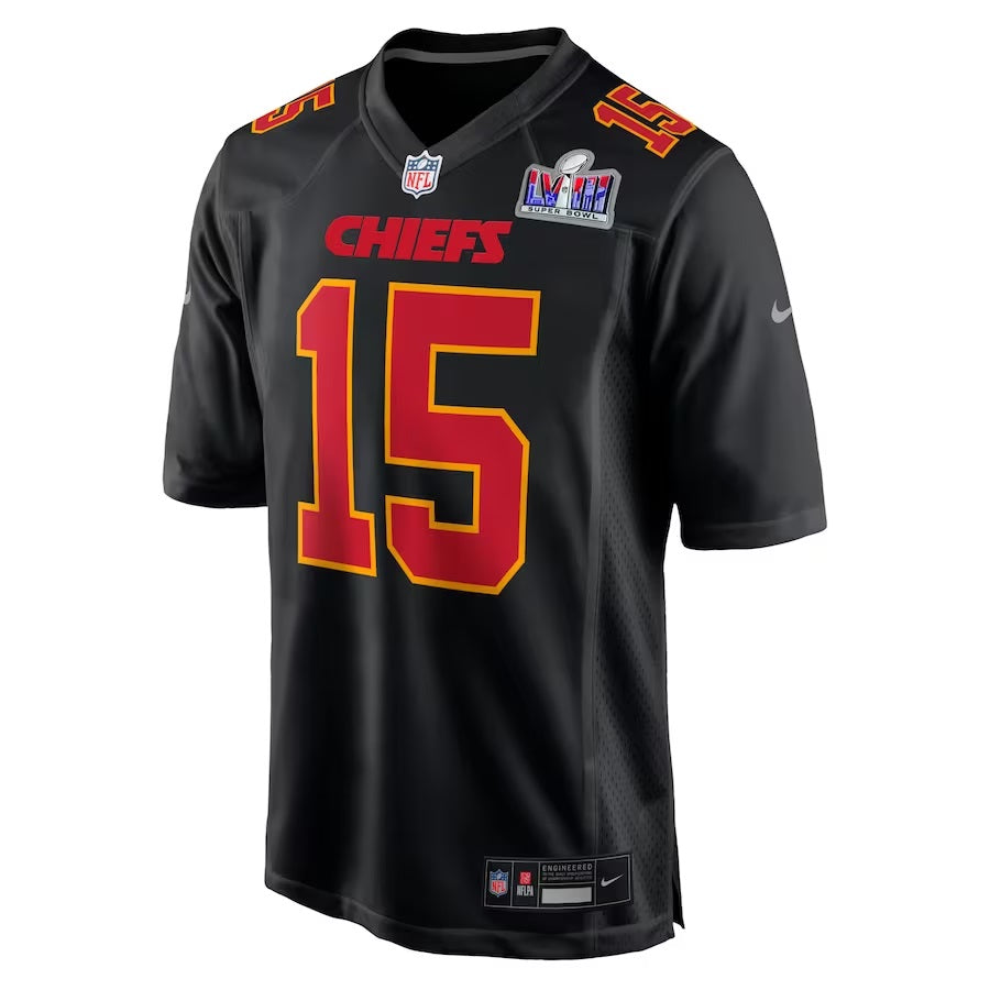 Patrick Mahomes Black Kansas City Chiefs Super Bowl LVIII Game Jersey WorthVee