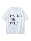 Pedro Pascal Protect The Dolls White Graphic T-Shirt Shopotiny
