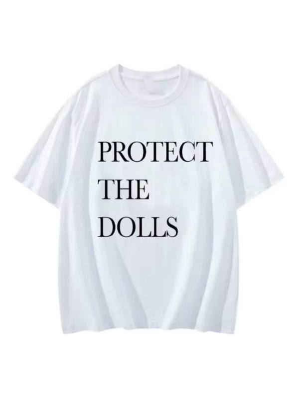 Pedro Pascal Protect The Dolls White Graphic T-Shirt Shopotiny