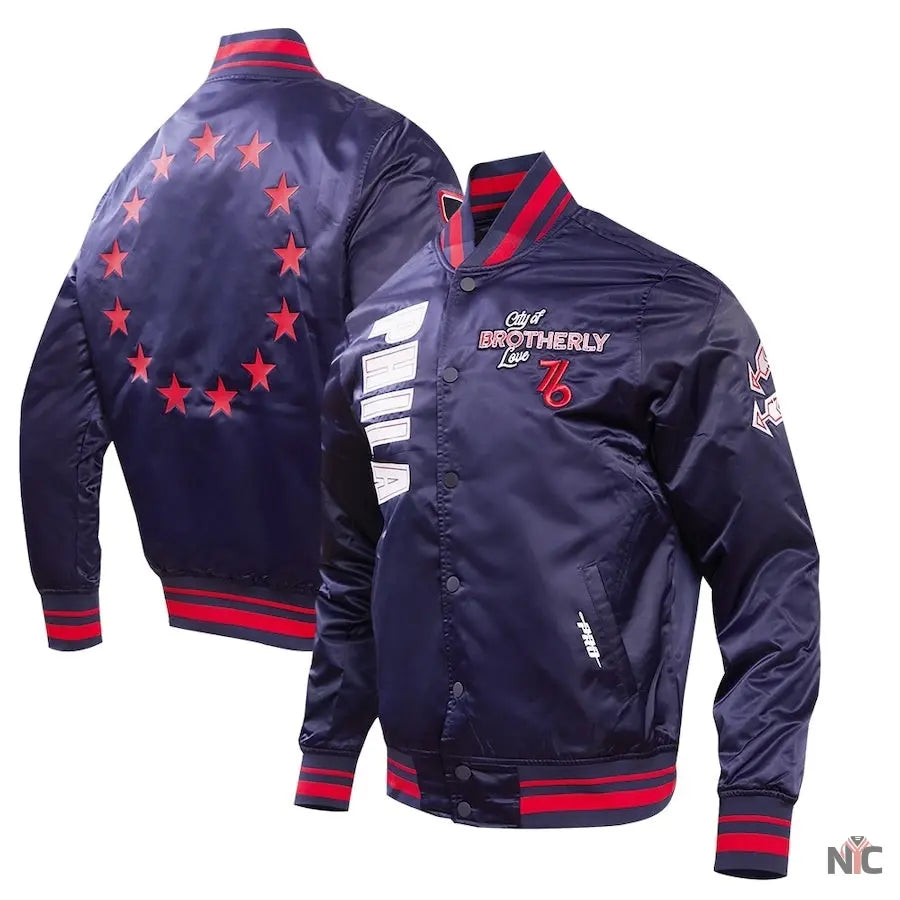 Philadelphia 76ers 2024 City Edition Satin Full-Snap Jacket Clanton Jacket