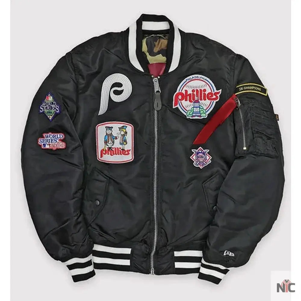 Philadelphia Phillies MA-1 Bomber Jacket Clanton Jacket