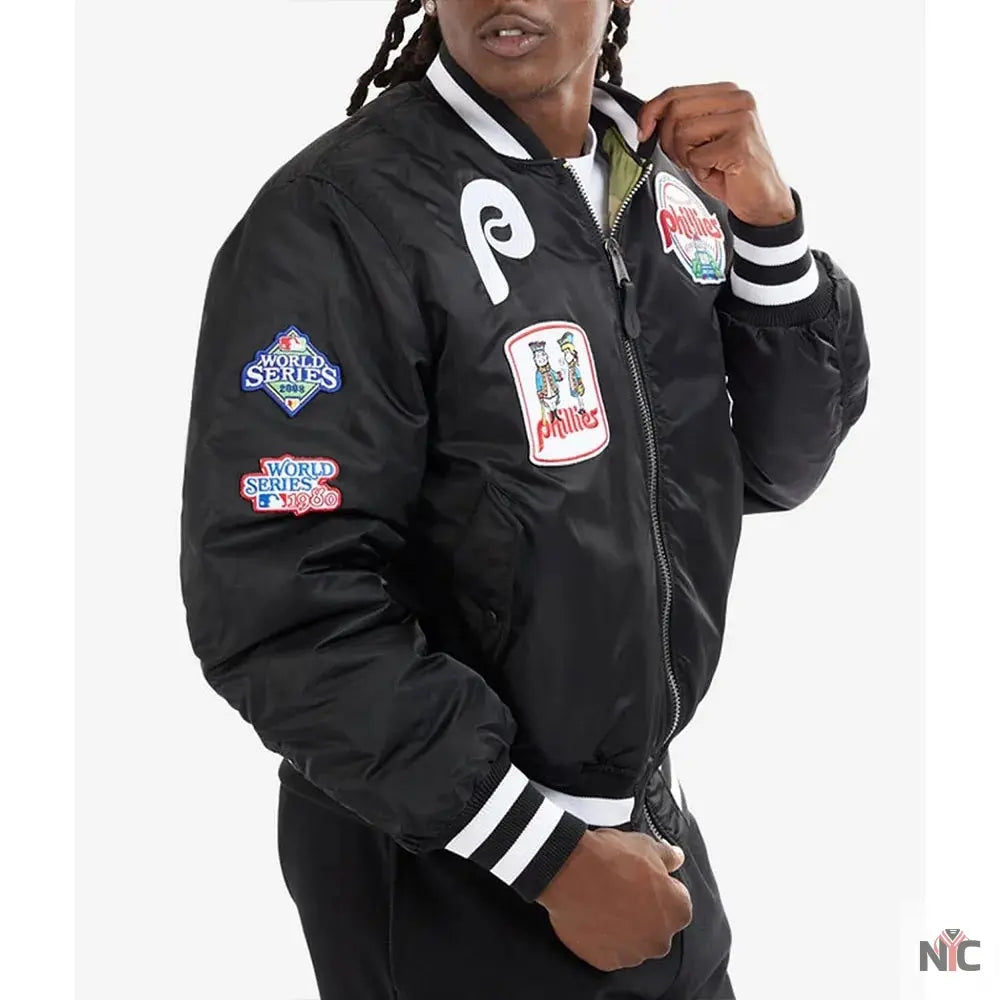 Philadelphia Phillies MA-1 Bomber Jacket Clanton Jacket