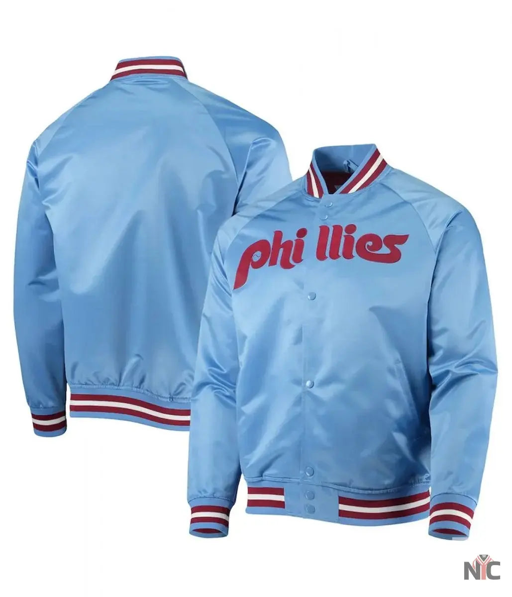 Philadelphia Phillies Satin Raglan Full-Snap Jacket Clanton Jacket