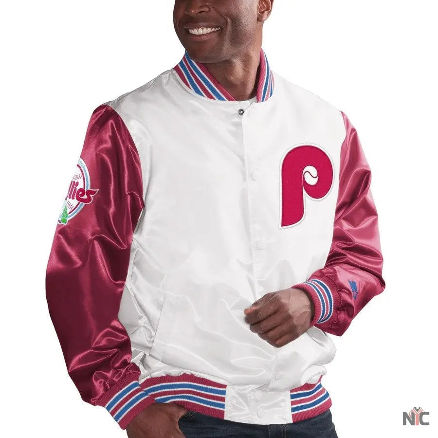 Philadelphia Phillies The Legend White Satin Jacket Clanton Jacket