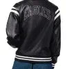 Philadelphia Eagles Black Leather Full Snap Varsity Jacket