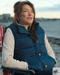 Phoebe Lancaster Sullivan’s Crossing S02 Blue Puffer Vest Clanton Jacket