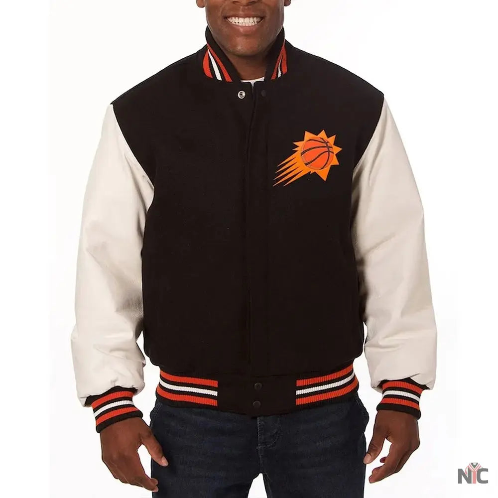 Phoenix Suns Black and White Varsity Jacket Clanton Jacket