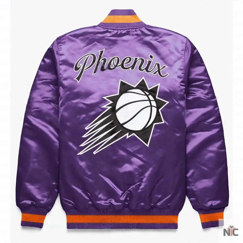 Phoenix Suns Exclusive Purple Satin Jacket Clanton Jacket