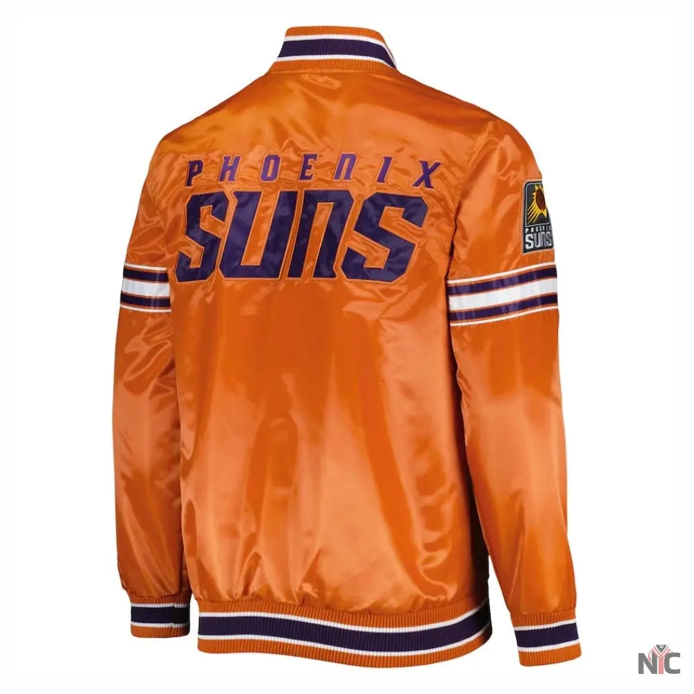 Phoenix Suns Pick & Roll Full-Snap Satin Varsity Jacket Clanton Jacket