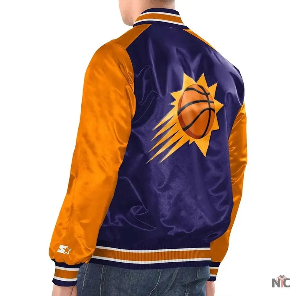 Phoenix Suns Renegade Purple And Orange Satin Jacket Clanton Jacket