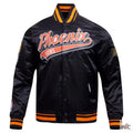Phoenix Suns Script Tail Black Satin Varsity Jacket Clanton Jacket