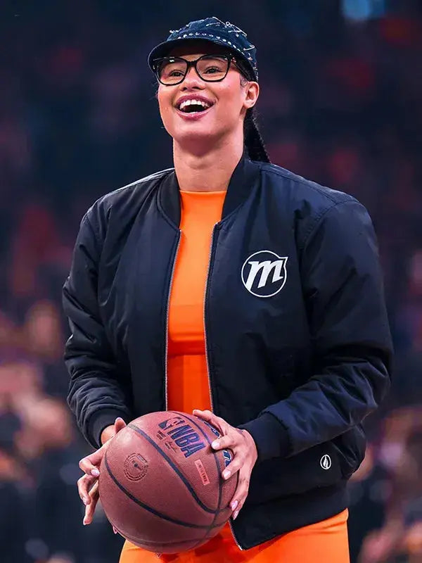 Phoenix Mercury Satou Sabally Black Bomber Jacket WorthVee