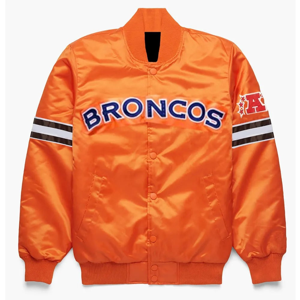 Pick and Roll Denver Broncos Orange Satin Jacket WorthVee