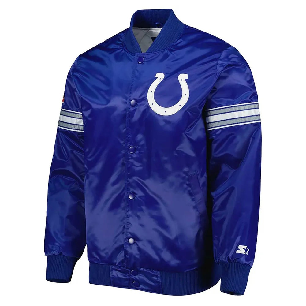 Pick and Roll Indianapolis Colts Blue Satin Jacket WorthVee