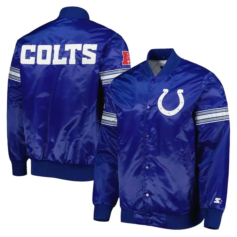 Pick and Roll Indianapolis Colts Blue Satin Jacket WorthVee