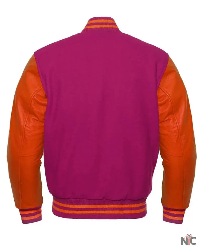 Pink And Orange Varsity Jacket Clanton Jacket
