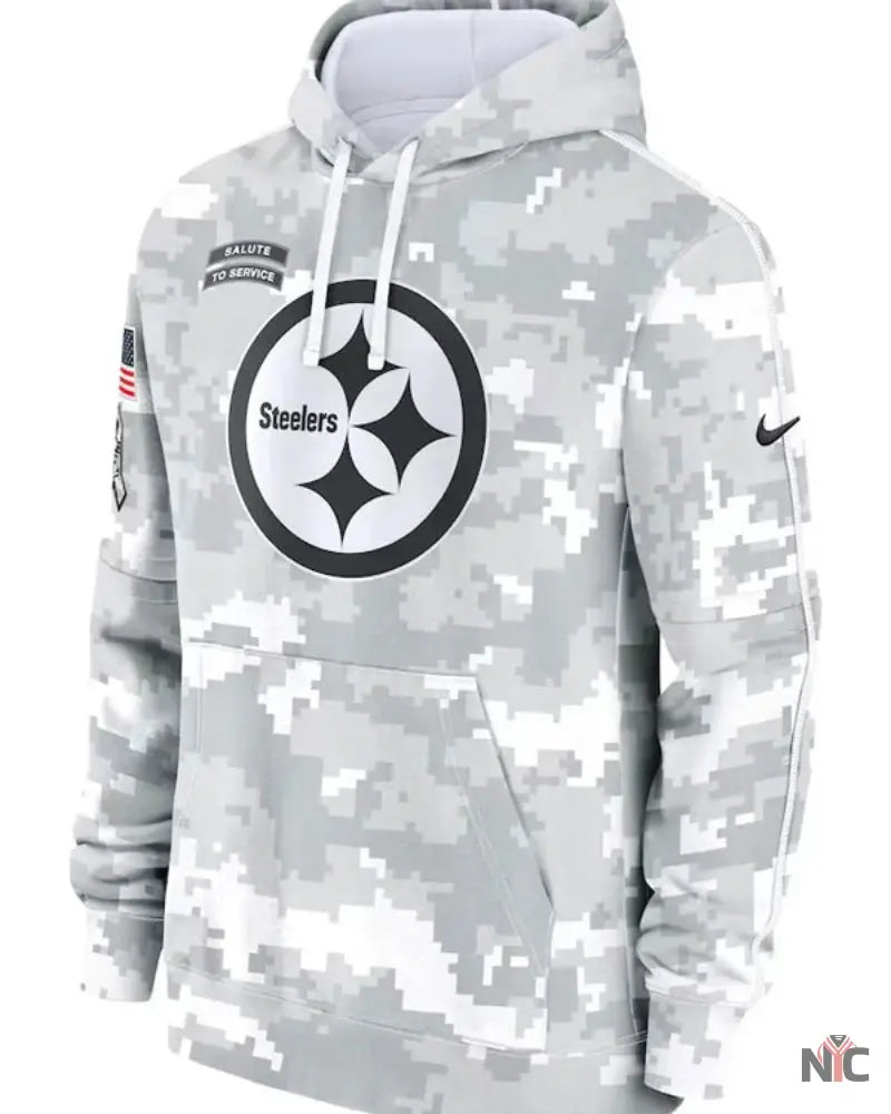 Pittsburgh Steelers Salute To Service Camo 2024 Hoodie Clanton Jacket