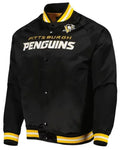 Pittsburgh Penguins Varsity Black Satin Jacket