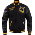 Pittsburgh Steelers Black Wool and Leather Varsity Jacket