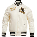 Pittsburgh Steelers Cream Satin Varsity Jacket