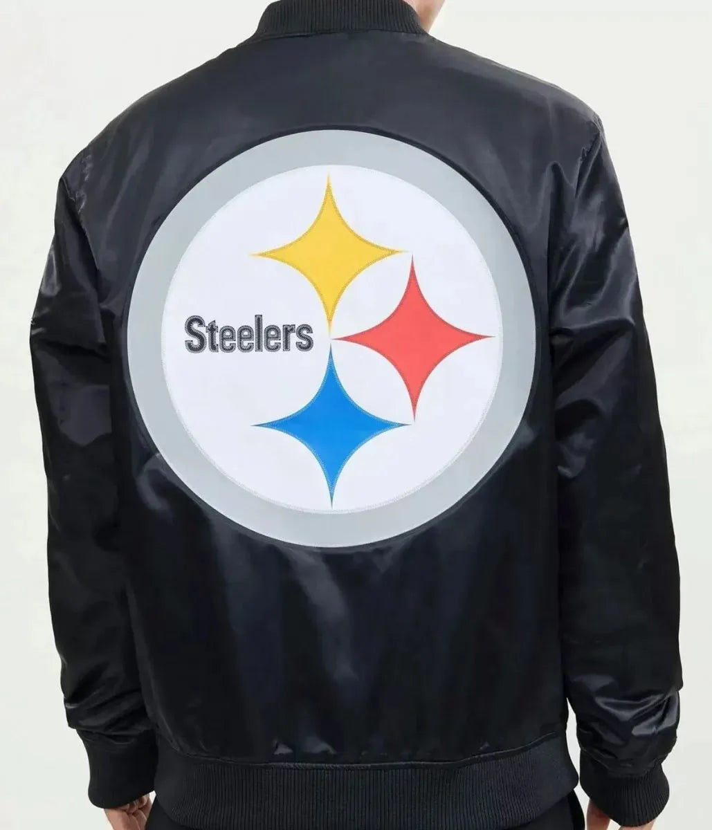 Pittsburgh Steelers NFL Black Satin Jacket