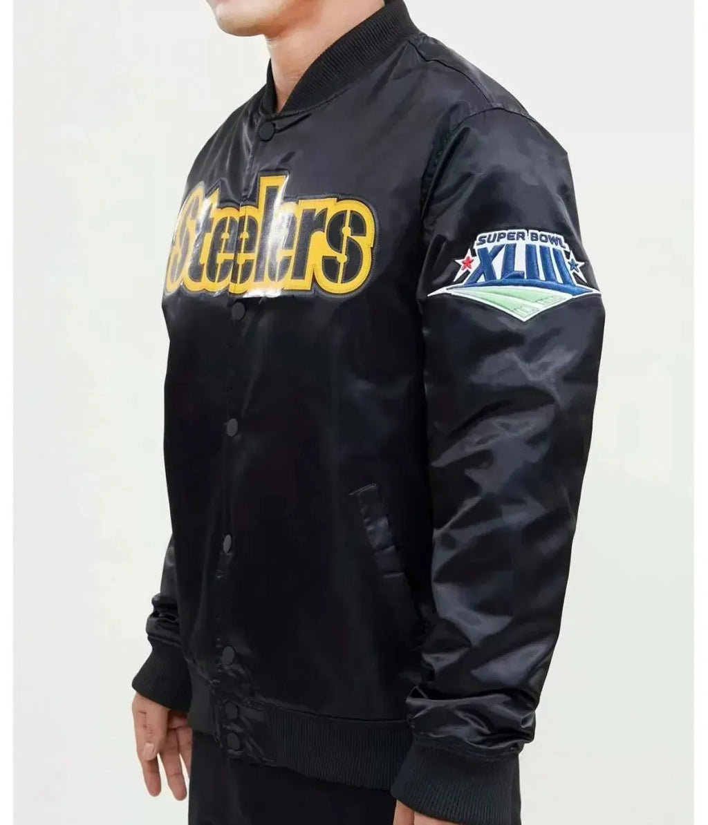 Pittsburgh Steelers NFL Black Satin Jacket
