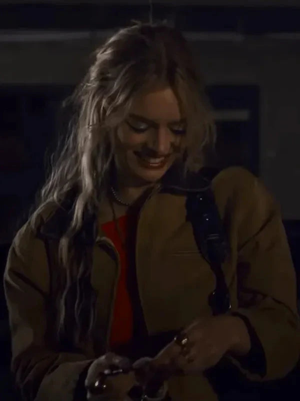 Samara Weaving Eenie Meanie Brown Cotton Jacket Clanton Jacket