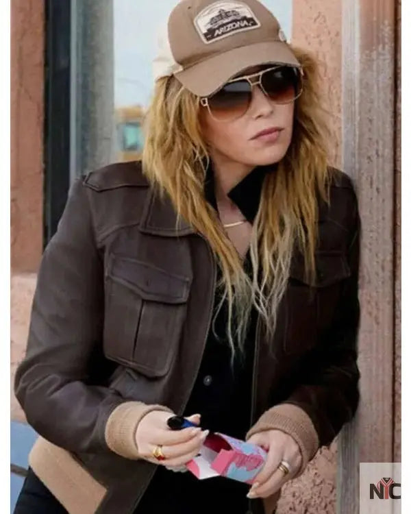 Poker Face Natasha Lyonne Leather Bomber Jacket Clanton Jacket