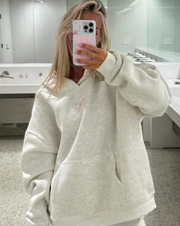 PrisanaBay Grey Bow Hoodie WorthVee