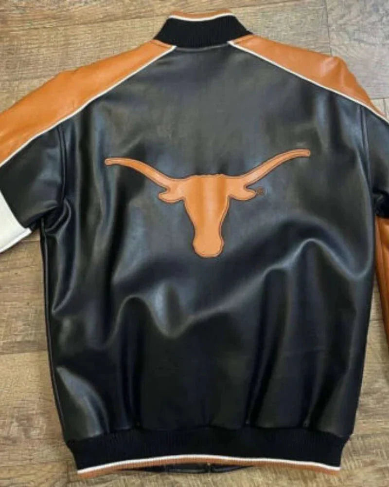 G-III Carl Banks Texas Longhorns Leather Varsity Jacket Clanton Jacket