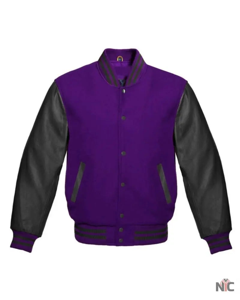Purple And Black Varsity Jacket Clanton Jacket