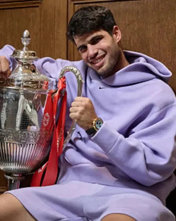 Carlos Alcaraz 2025 Queen’s Club Final Purple Hoodie Clanton Jacket