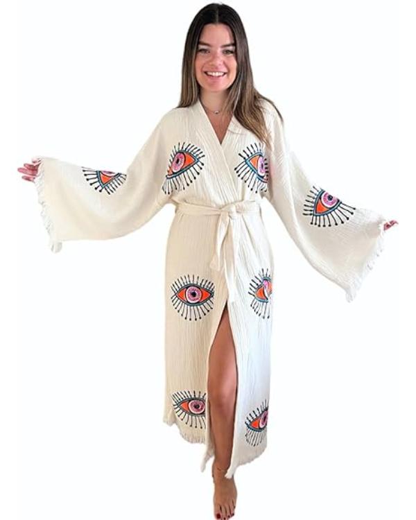 Real Housewives of SLC Mary Cosby Evil Eye Print Robe