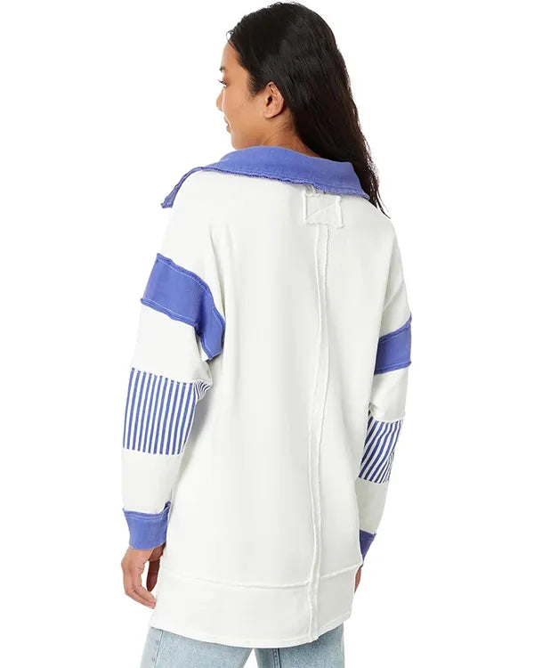 Real Housewives of Beverly Hills S15 Erika Girardi Striped Polo Sweatshirt