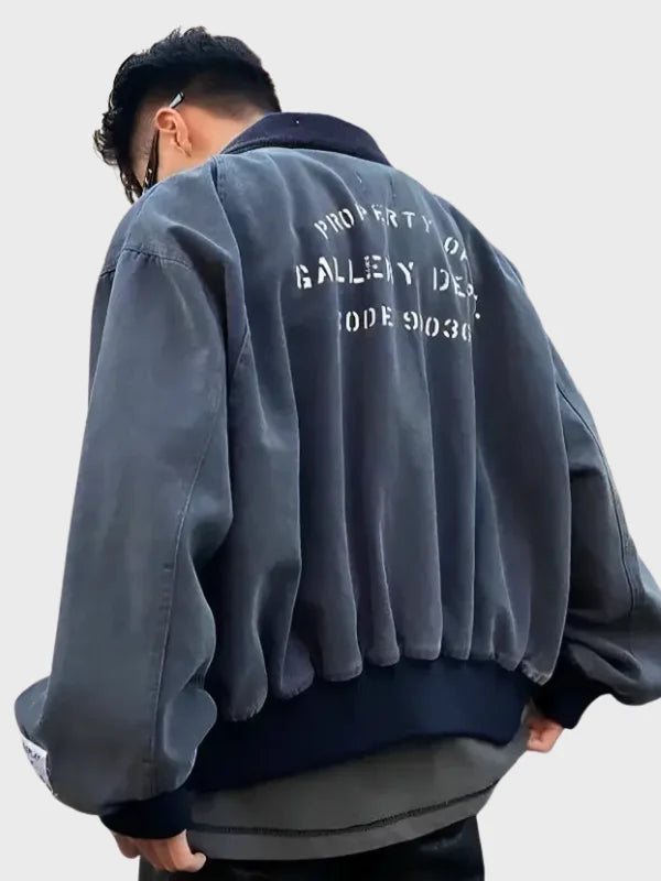 Recreation Gallery Dept Mechanic Navy Blue Bomber Jacket WorthVee