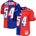 New England Patriots Tedy Bruschi Royal/Red 1996 Split Legacy Jersey WorthVee