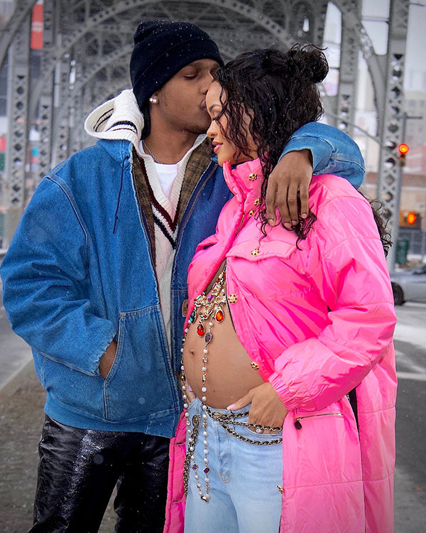 Rihanna Pink Puffer Coat