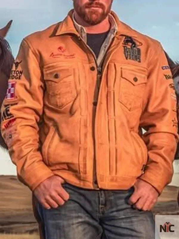 Rodeo Vegas 2024 PFR Brown Leather Jacket Clanton Jacket