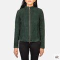 Rumella Green Suede Biker Jacket Clanton Jacket
