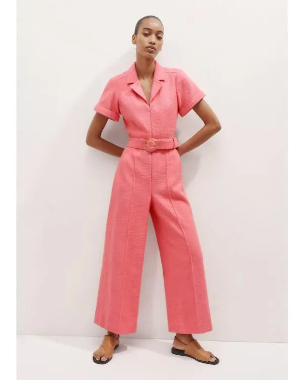 Run Away S01 Tracy-Ann Oberman Pink Tweed Jumpsuit