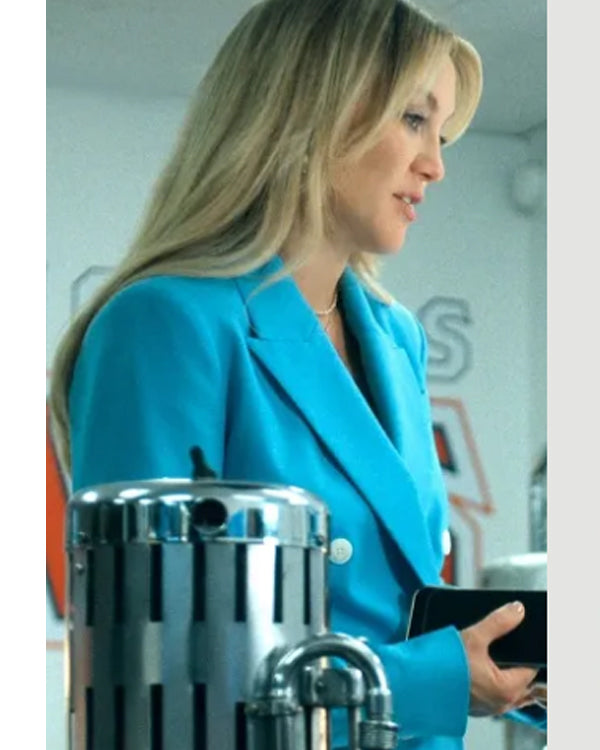 Running Point S02 Kate Hudson Blue Double-Breasted Blazer WorthVee