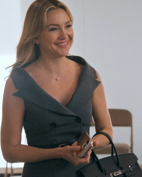 Running Point S02 Kate Hudson Double-Breasted Belted Dress WorthVee